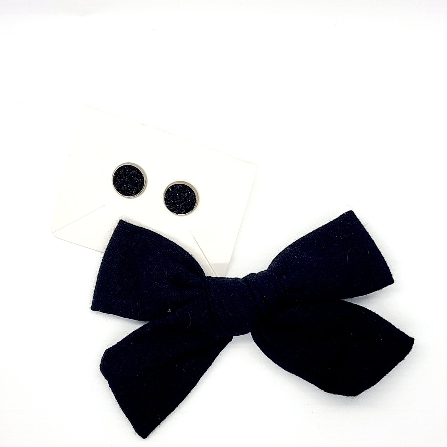 Black Bow & Earring Gift Set